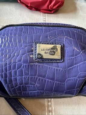 Liz Claiborne Patent Croc-Embossed Purple Wristlet